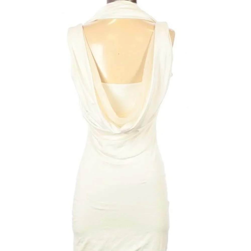 DESIGNER Silk Sleeveless Halter Mini Short Solid Bridal Graduation Tea Dress - Picture 2 of 4